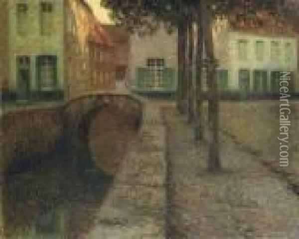 Le Canal Oil Painting - Henri Eugene Augustin Le Sidaner