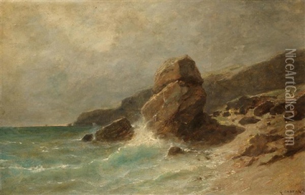 Normandy Coastline Oil Painting - Gustave Castan