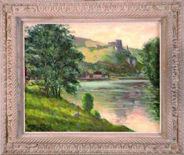 la Seine Aux Andelys Oil Painting - Adolphe Albert