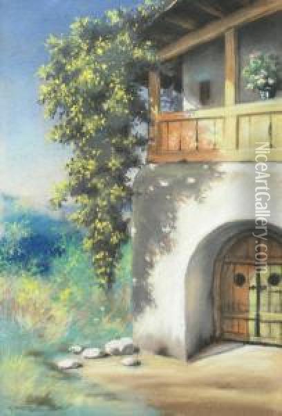 The House With Ivy Oil Painting - Misu Teisanu