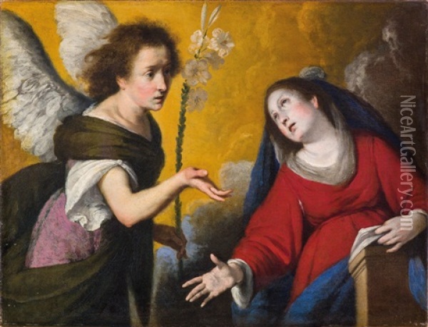 Annunciation Oil Painting - Bernardo Strozzi