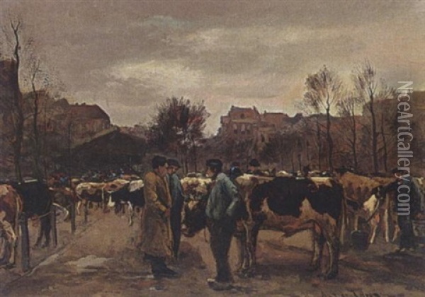 De Veemarkt Oil Painting - Antonie Gerardus De Jong