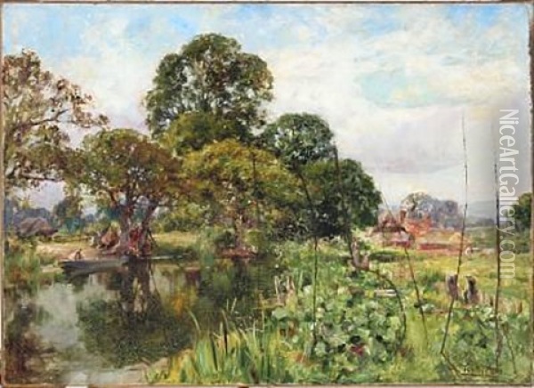 Summer Day At A Lake Oil Painting - Henry John Yeend King