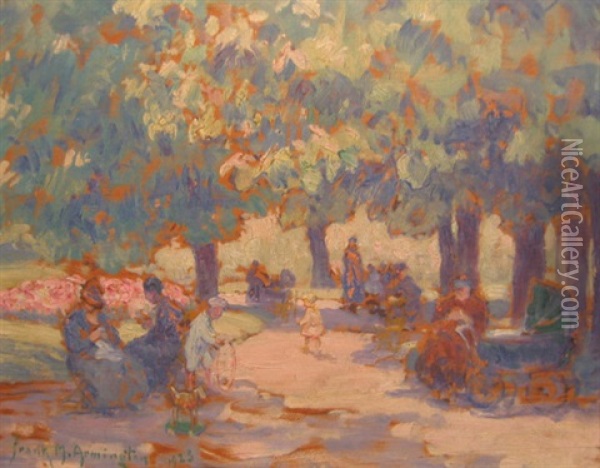 Jardin Du Luxembourg, Paris Oil Painting - Frank Milton Armington
