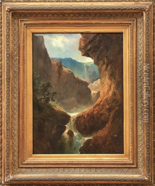 Wasserfall In Den Bergen Oil Painting - Wilhelm August Leopold Christian Krause