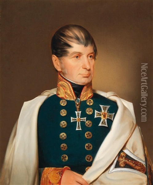 Half-length Portrait Of Archduke Maximilian Joseph Of Austria-este Oil Painting - Franz Eybl