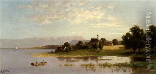 Hohenried Am Starnberger See Oil Painting - Heinrich Neppel