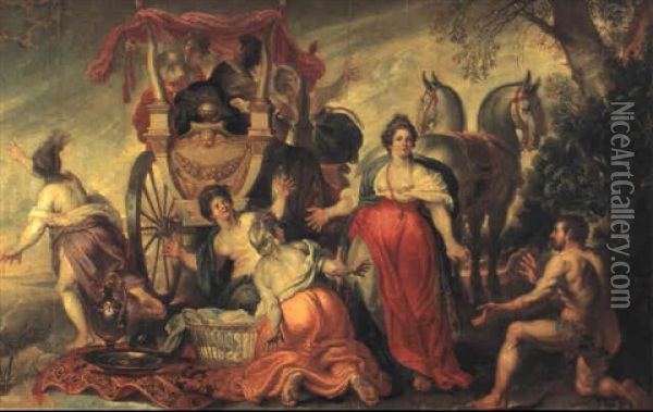 Odysseus Und Nausikaa Auf Der Insel Der Phaaken Oil Painting - Abraham van Diepenbeeck