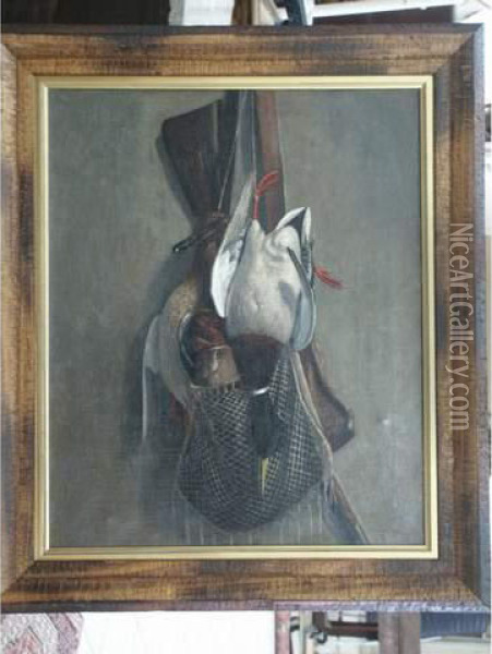 Nature Morte Aux Canards Oil Painting - Helvetico Ferrario