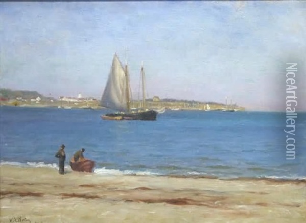 Fishing Near The Shore Oil Painting - William Edward Norton