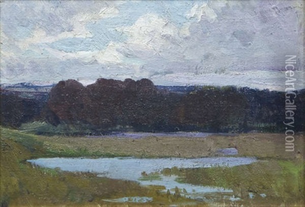 Lagan Meadows Oil Painting - Hans (Jean) Iten