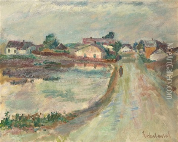 Way To A Village Oil Painting - Efraim Seidenbeutel