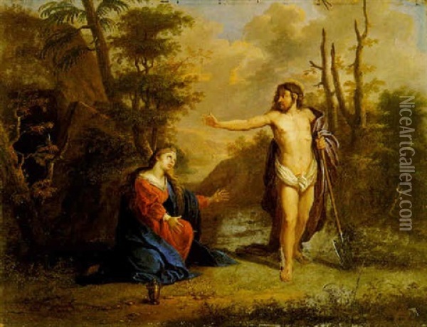 Cristo E La Maddalena (noli Me Tangere) Oil Painting - Filippo Lauri