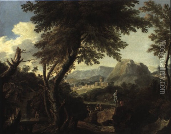 Italienische Landschaft Mit Figurenstaffage Oil Painting - Jacob De Heusch