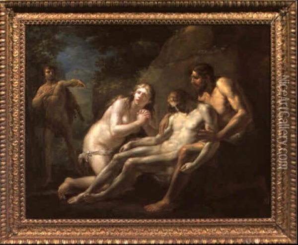 Adam Und Eva Beweinen Den Toten Abel Oil Painting - Friedrich Heinrich Fueger