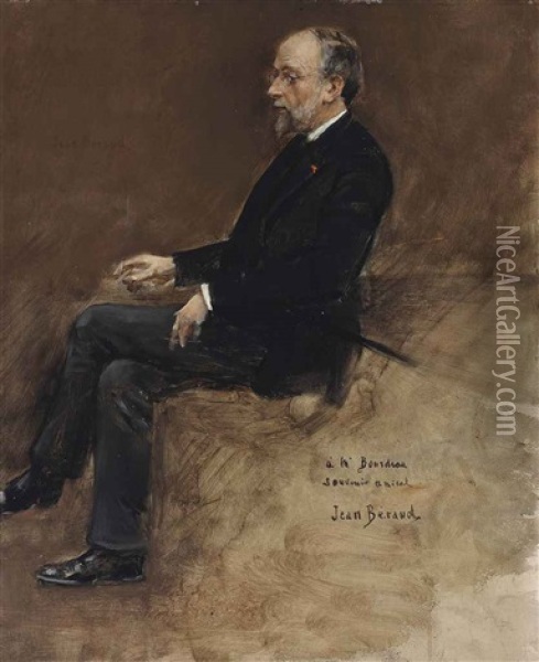 Portrait Of Hippolyte Taine Oil Painting - Jean Beraud