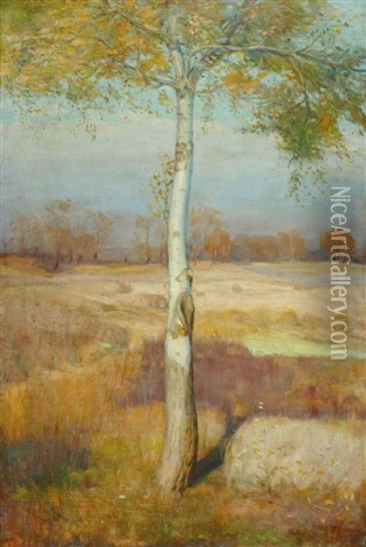 Einsamer Baum Oil Painting - Geza Hodi