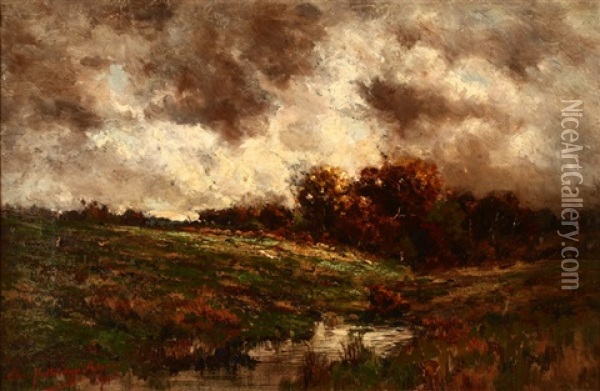 An Angry Sky, Near Denver, Colo Oil Painting - Charles Partridge Adams