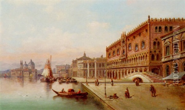 The Doges' Palace, Venice Oil Painting - Vikentios Boccheciampe