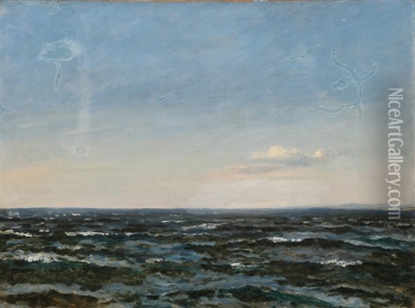 Blue Sky Over The Ocean Oil Painting - Emanuel Larsen