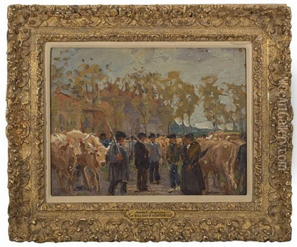 The Market - Bayonne Oil Painting - William Samuel Horton