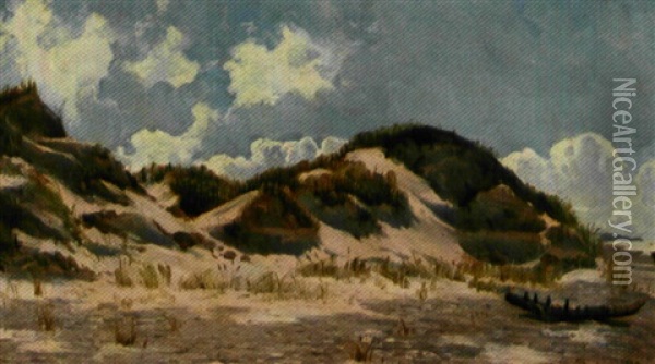 Klitparti, Skagen Oil Painting - Carl Ludvig Thilson Locher