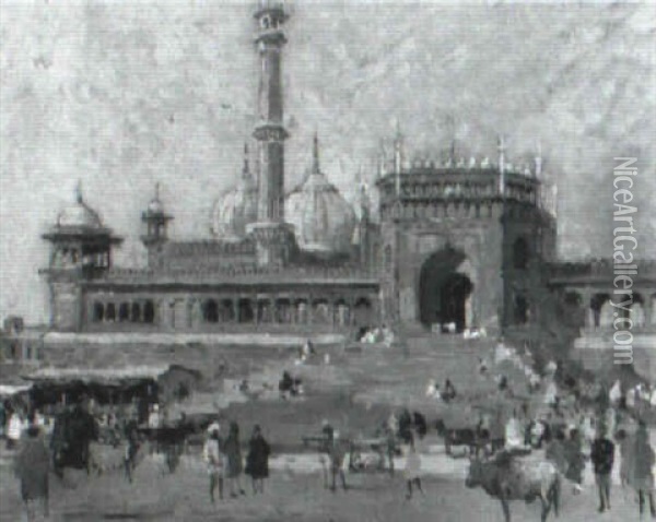 Study Of An East Indian Mosque Oil Painting - Colin Campbell Cooper