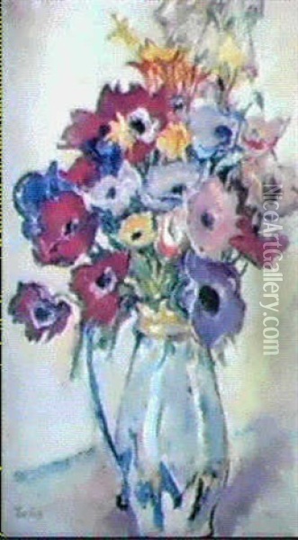 Blumenstilleben(anemonen) Oil Painting - Leo Putz