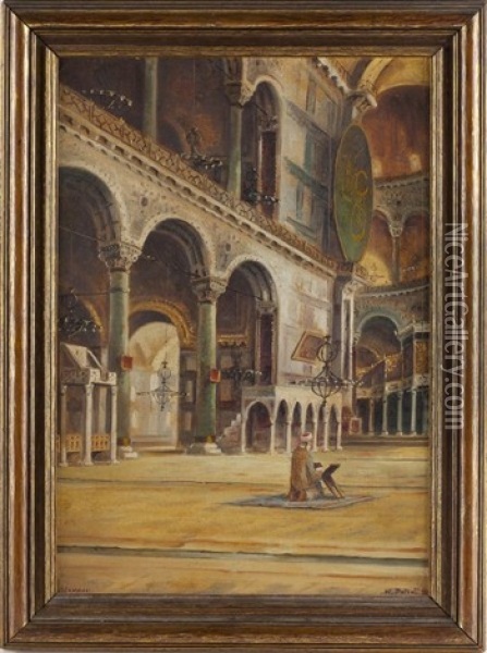 Hagia Sophia Interior Oil Painting - Wladimir Petroff