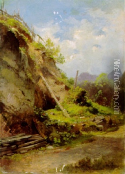 Landschaft Bei Kossen Oil Painting - Edward Young