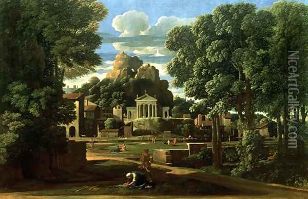 The Ashes of Phocion collected by his Widow, 1648 Oil Painting - Nicolas Poussin