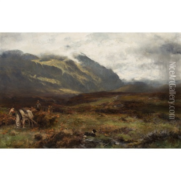 Amongst The Brackens Oil Painting - David Farquharson