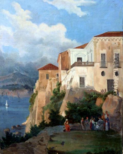 Villa Tasso A Sorrento Oil Painting - Teodoro Duclere