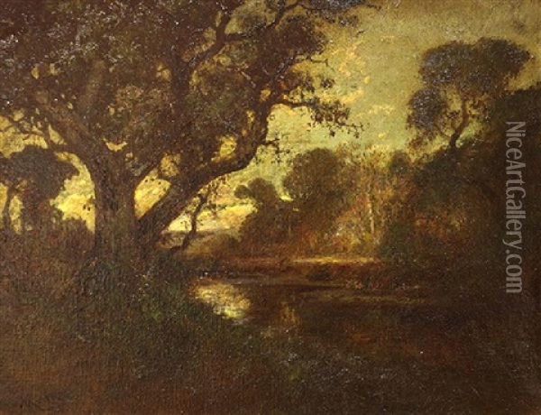 Evening Oaks Oil Painting - William Keith