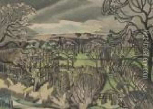 Landscape At Fulmer, Buckinghamshire Oil Painting - Paul Nash