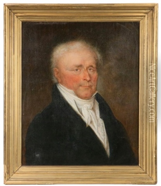 Portrait Of A White-haired Gent With Ruddy Complexion Oil Painting - Jean Marie Delaperche