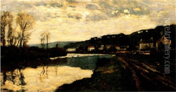 La Seine A Bougival Oil Painting - Claude Monet