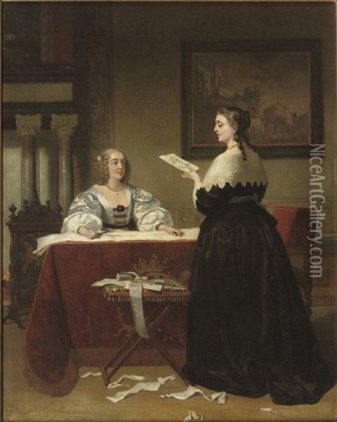 The Seamstresses Oil Painting - Johann Cornelius Mertz