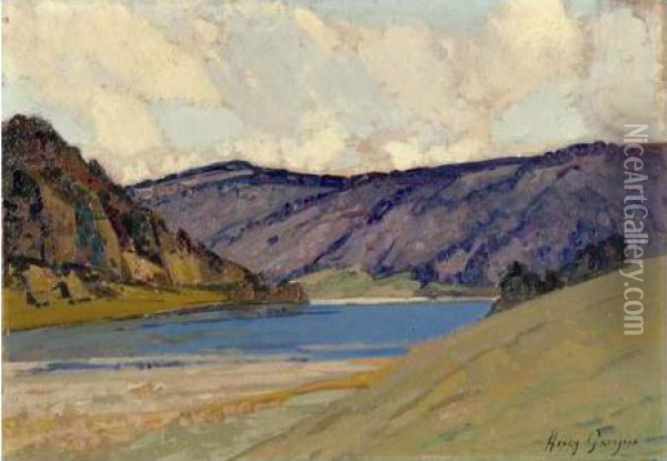 Le Lac Du Chalin (jura) Oil Painting - Henry Grosjean