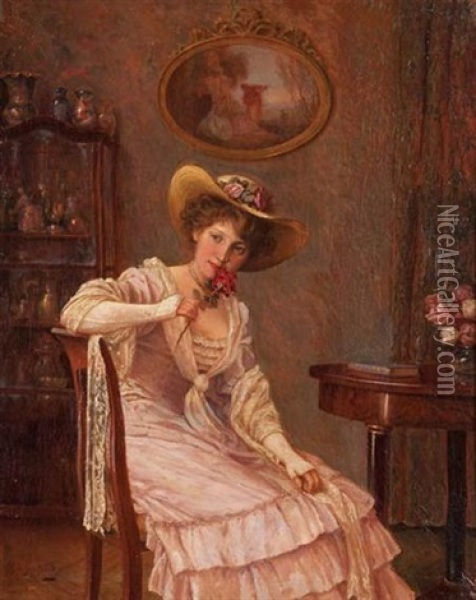 The Scent Of A Rose Oil Painting - Alois Heinrich Priechenfried