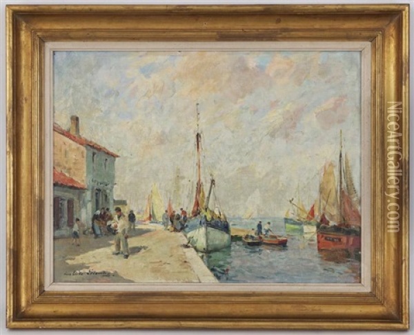 Scene De Port Oil Painting - Paul Emile Lecomte