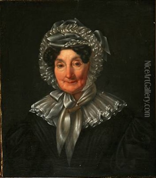 Portrait Of A Woman With A Bonnet Oil Painting - David Monies