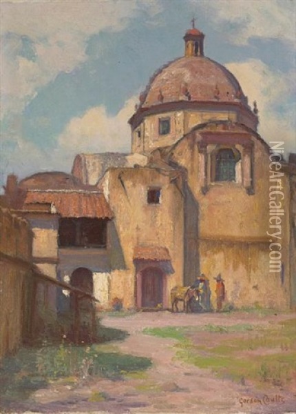 San Pablo, Mexico (+ View Of A Church, Lrgr; Pair) Oil Painting - Gordon Coutts