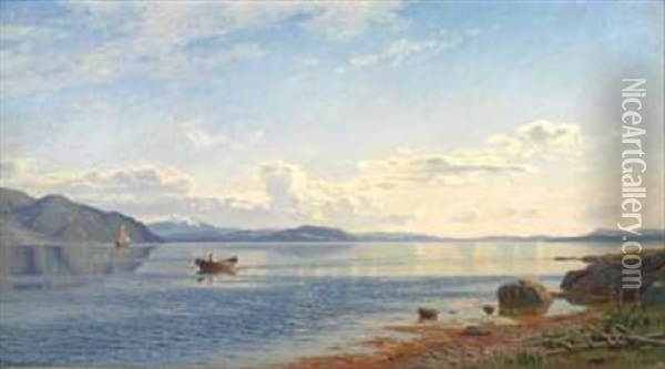 Udenfor Hardanger Oil Painting - Amaldus Clarin Nielsen