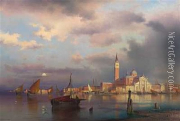 Aftenstemning, Venezia Oil Painting - Sophus Jacobsen