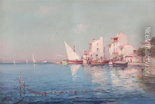 Les Martigues Oil Painting - Emile Godchaux