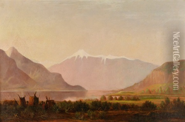Indian Encampment Oil Painting - Edwin Deakin