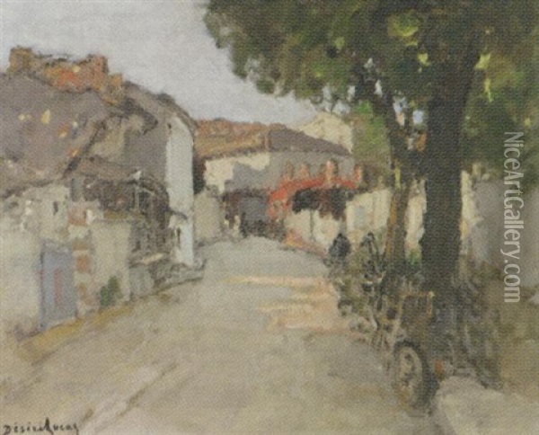 Une Rue A Montpezat Oil Painting - Louis Marie Desire-Lucas