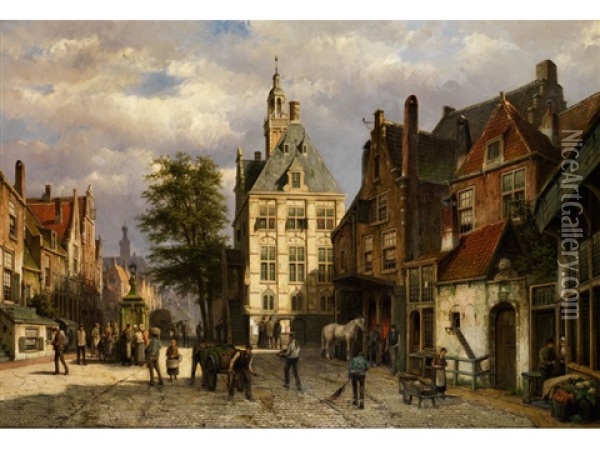 Stadtansicht Oil Painting - Willem Koekkoek