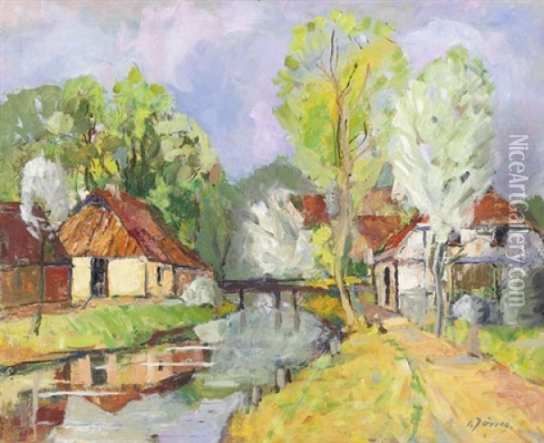 An Der Worpe Bei Lilienthal (fruhling) Oil Painting - Carl Joerres